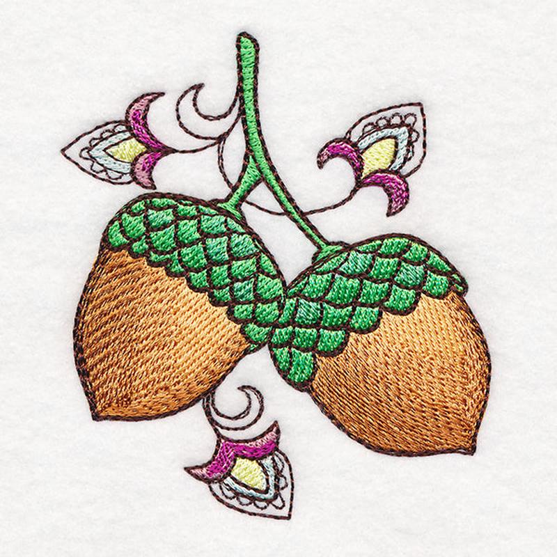 Autumn Jacobean Accent - Acorns