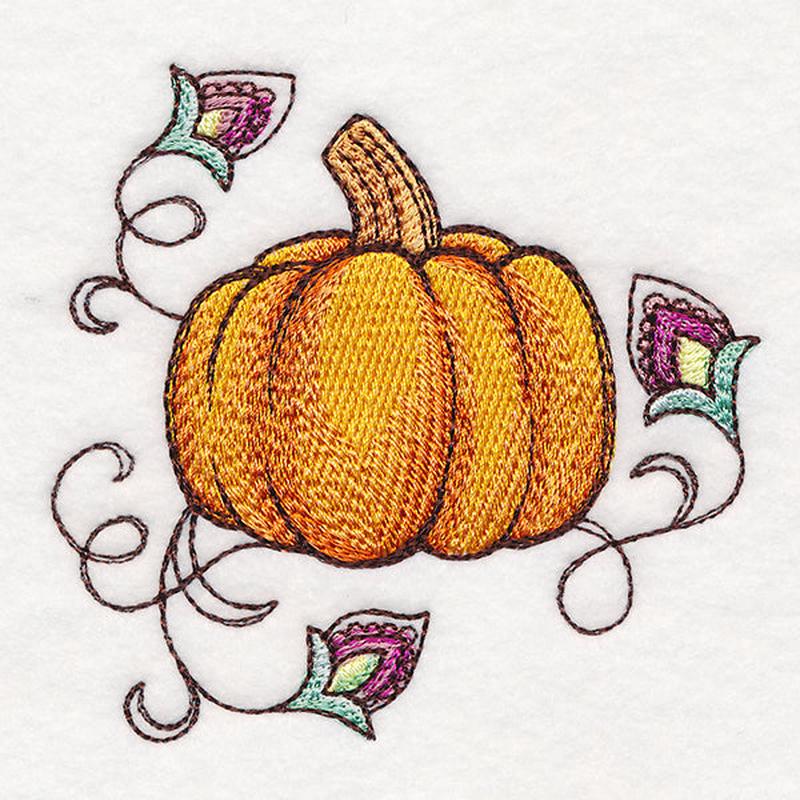 Autumn Jacobean Accent - Pumpkin