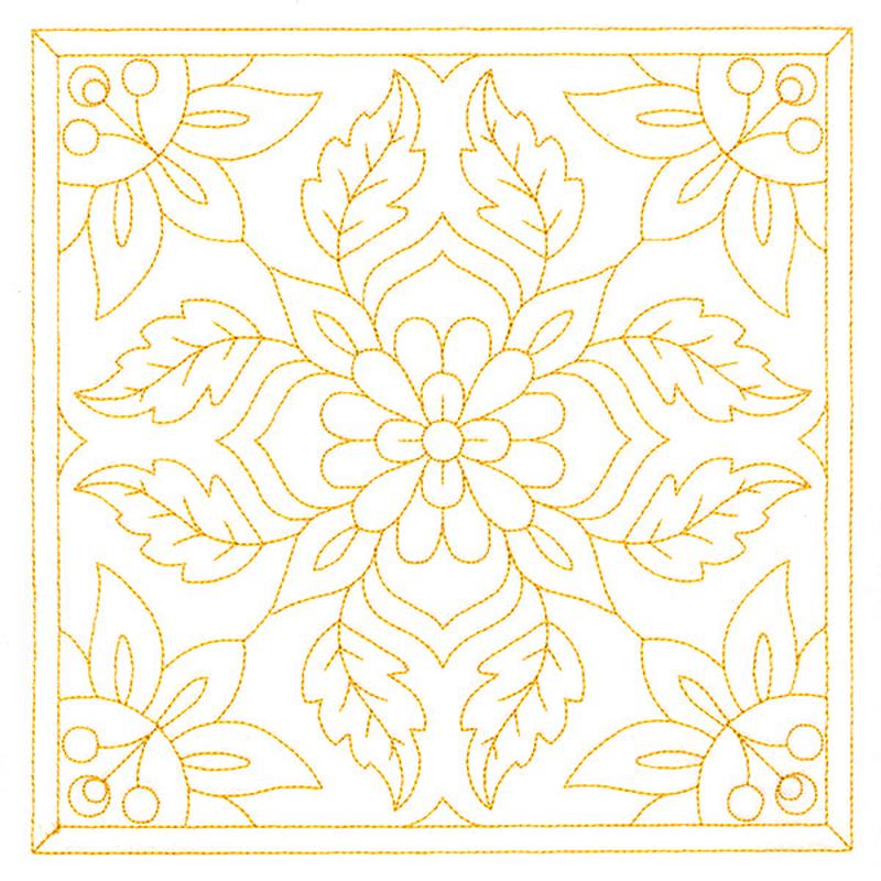 Autumn Kaleidoscope Quilting Square 1 (Double Run)