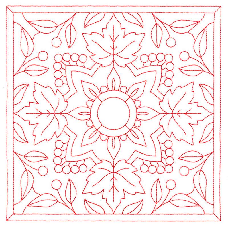 Autumn Kaleidoscope Quilting Square 2 (Double Run)