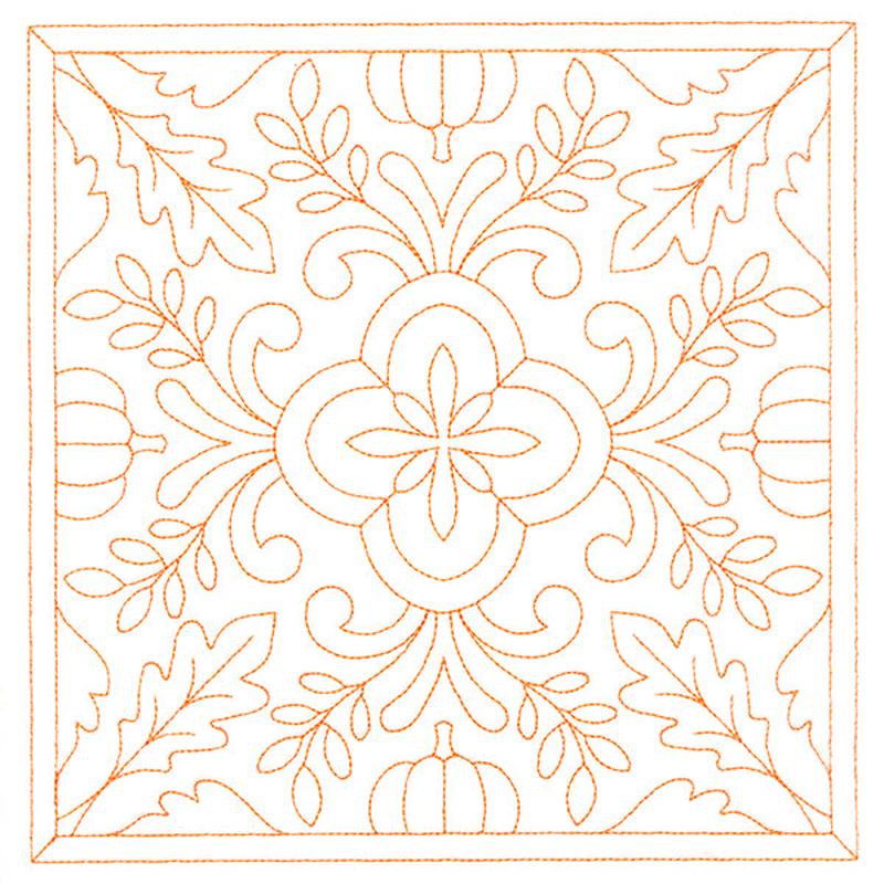 Autumn Kaleidoscope Quilting Square 3 (Double Run)