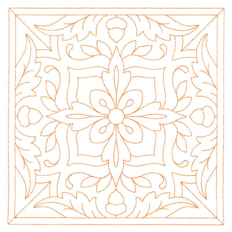 Autumn Kaleidoscope Quilting Square 6 (Double Run)