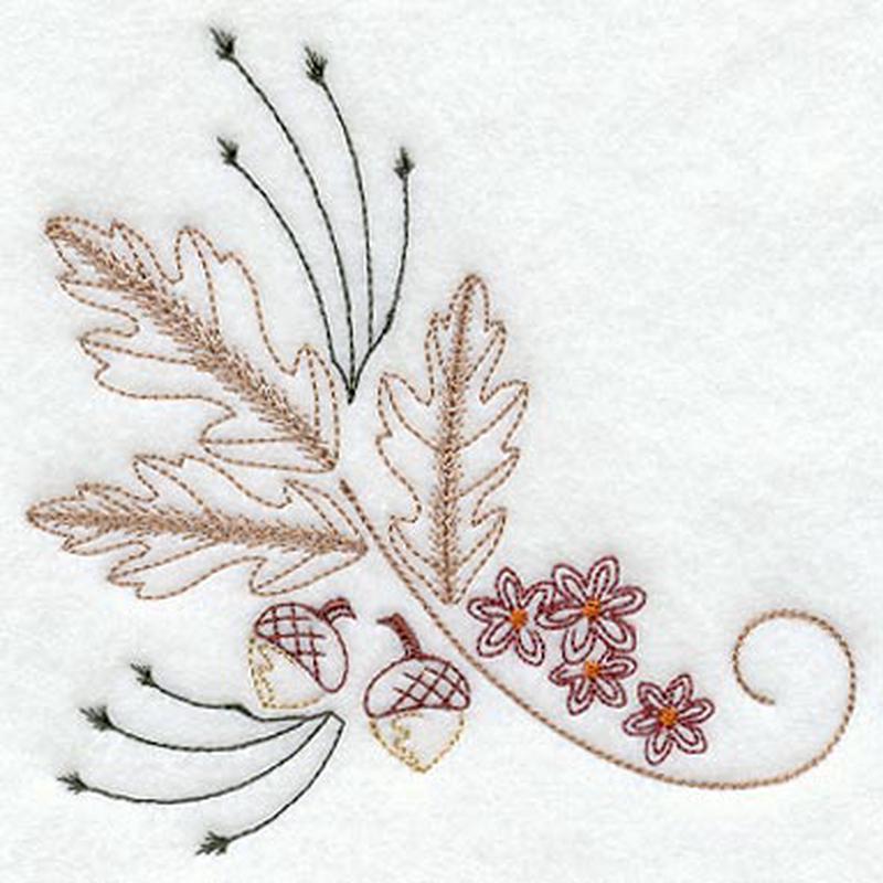 Autumn Leaves and Acorns Corner (Vintage)