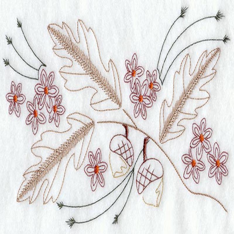 Autumn Leaves and Acorns Rectangle (Vintage)