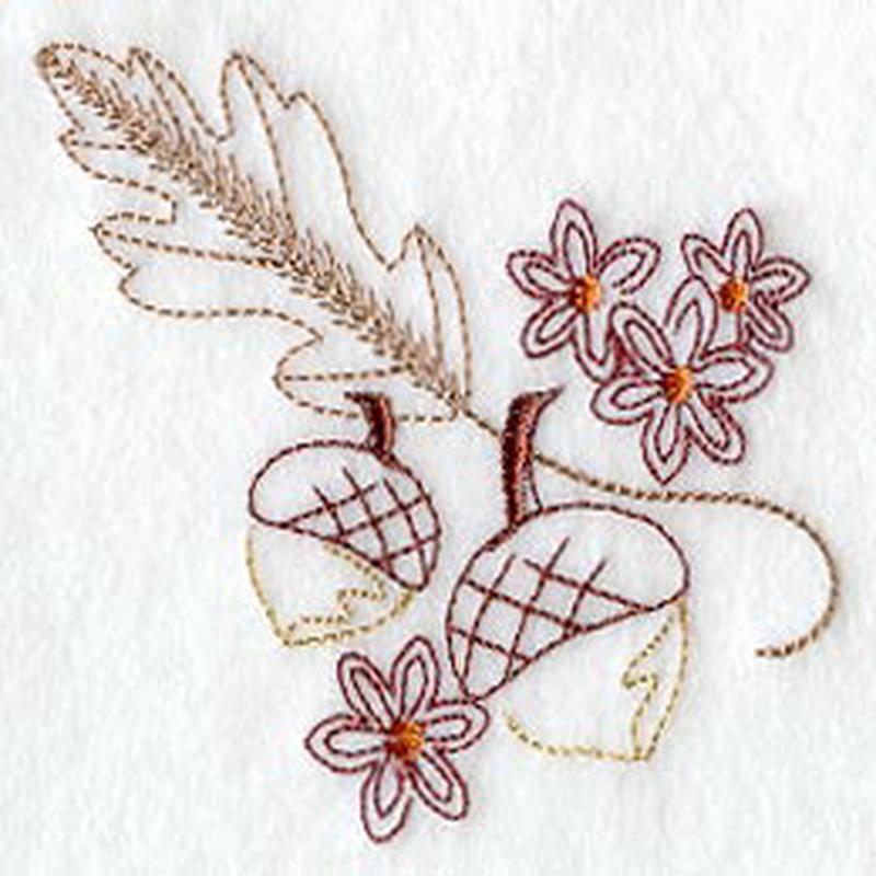 Autumn Leaves and Acorns (Vintage)