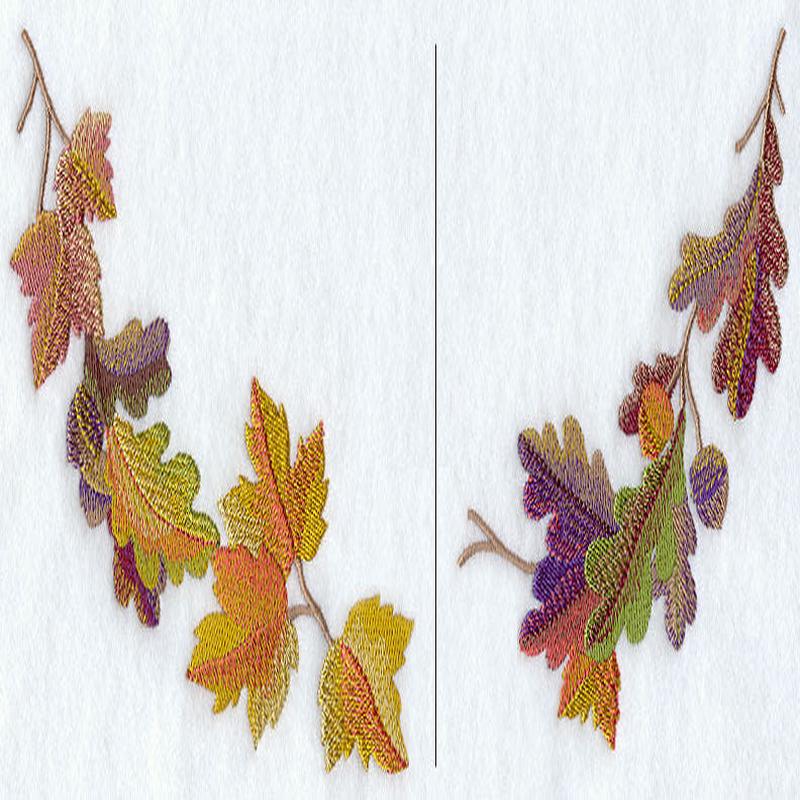 Autumn Leaves in Watercolor Neckline (Crewneck) (Split)