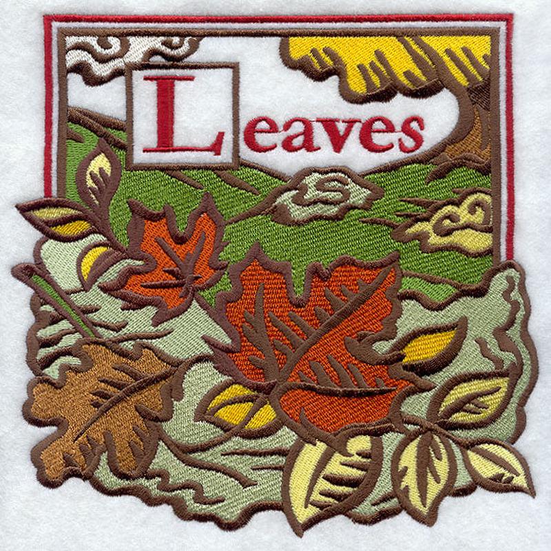 Autumn Leaves Woodcut