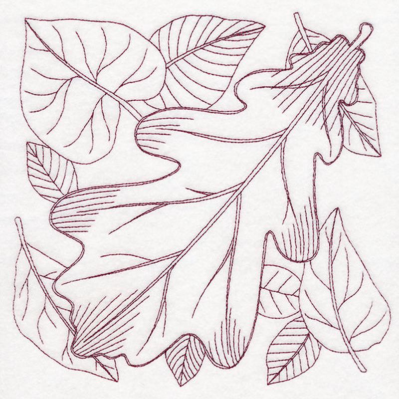 Autumn Bounty Quilting Square - Oak Leaf (Double Run)