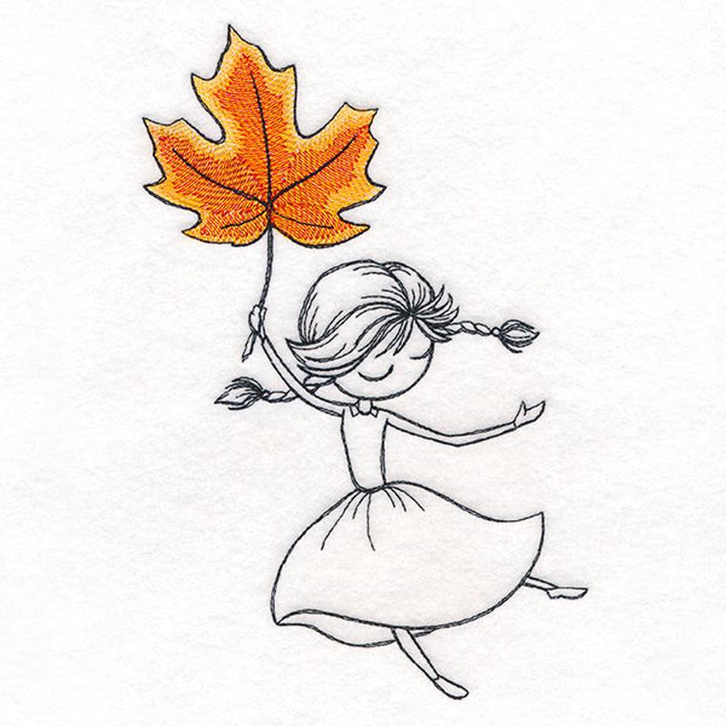 Autumn Breeze Beauty with Maple Leaf