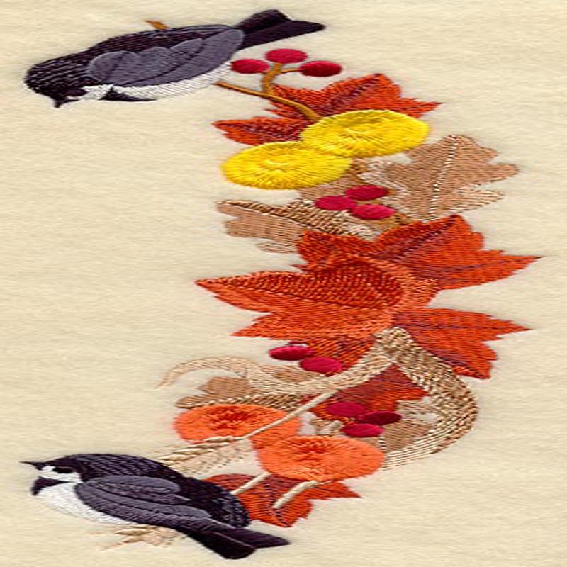 Autumn Chickadees Spray - Lg (Mirror)