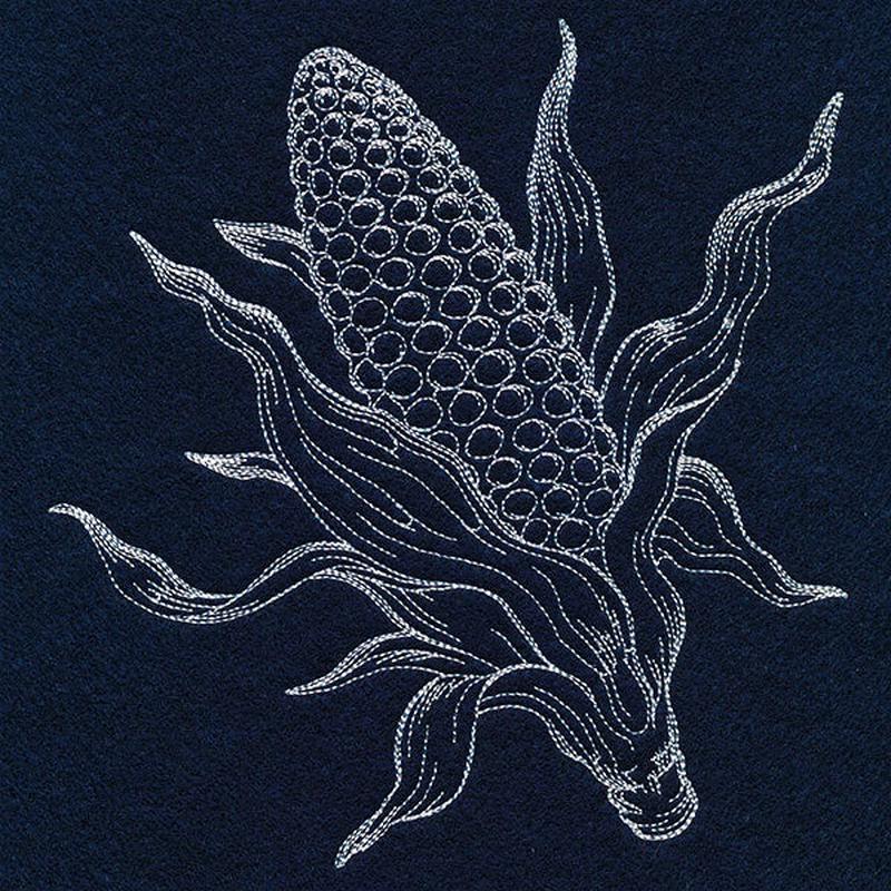 Autumn Corn Etching (Whitework)