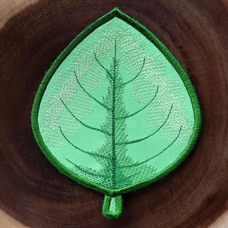 Autumn Cottonwood Leaf Coaster (In-the-Hoop)