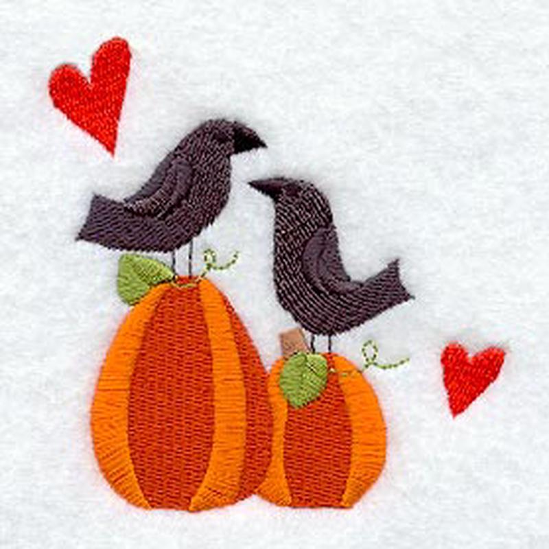 Autumn Crows and Pumpkins