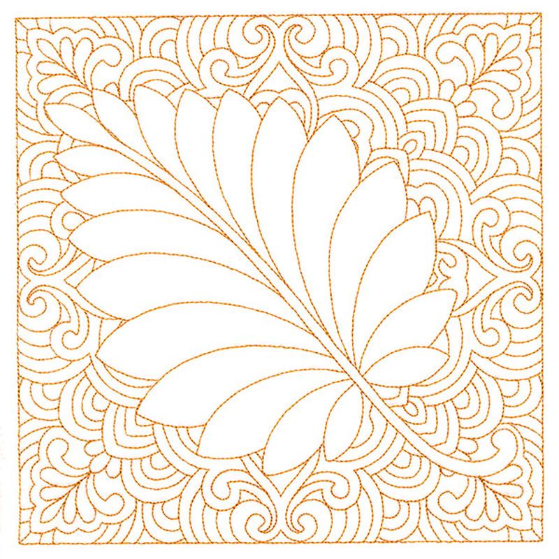 Autumn Delights Birch Leaf Quilting Square (Double Run)