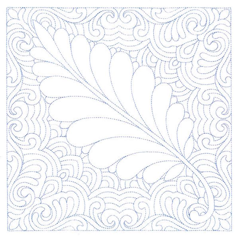 Autumn Delights Walnut Leaf Quilting Square (Double Run)