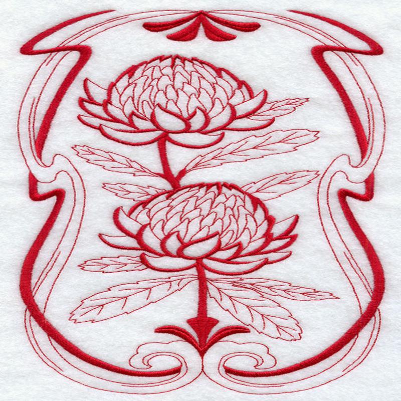Australian Art Nouveau Waratah (Redwork)
