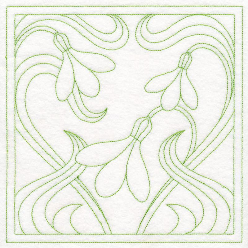 Art Nouveau Floral Quilting - Snowdrop (Double Run)
