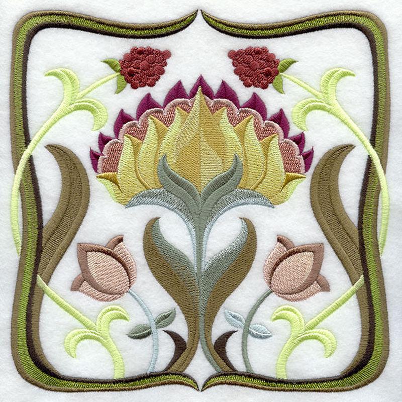 Art Nouveau Floral Square 2