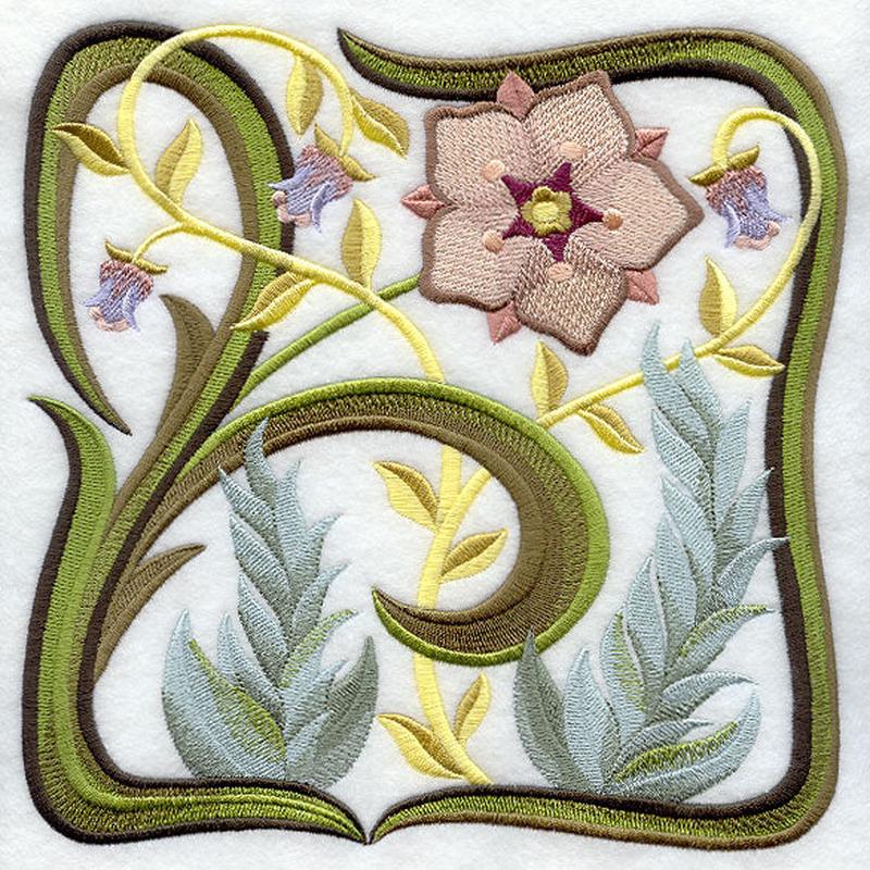 Art Nouveau Floral Square 3