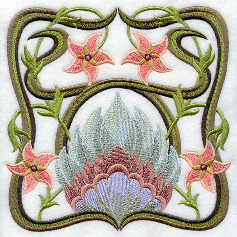 Art Nouveau Floral Square 4