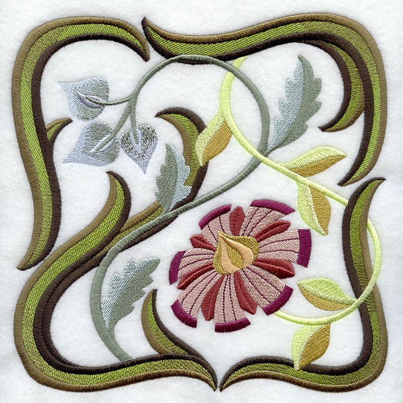 Art Nouveau Floral Square 9