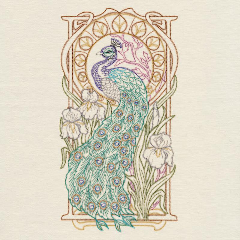 Art Nouveau Gilded Peacock
