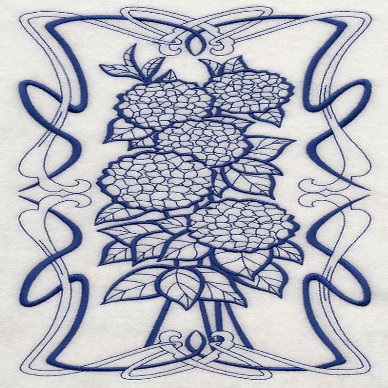 Art Nouveau Hydrangea (Bluework)