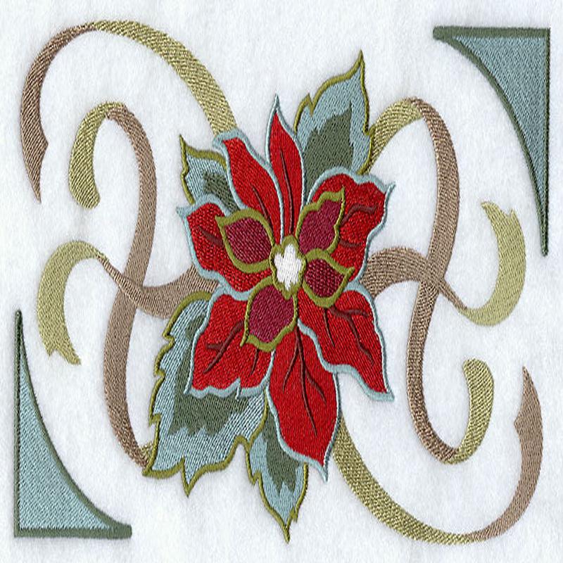 Art Nouveau Poinsettia Border