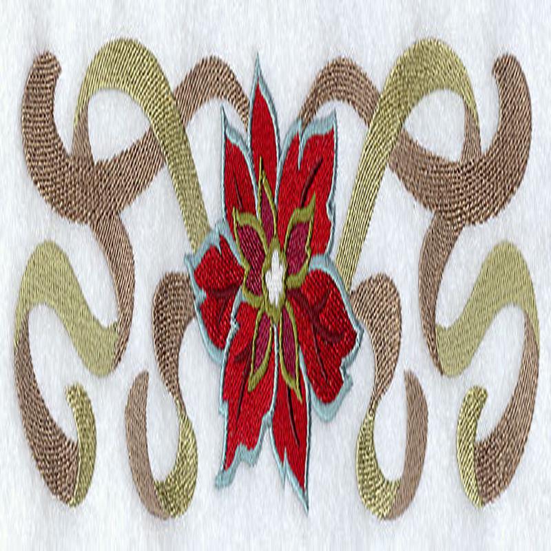 Art Nouveau Poinsettia Thin Border