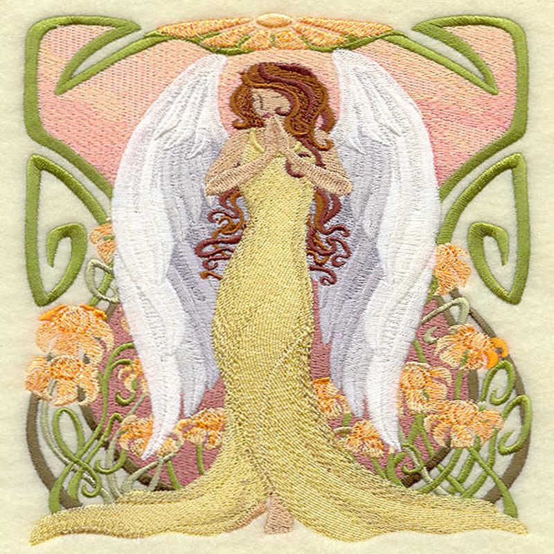 Art Nouveau Praying Angel Rectangle
