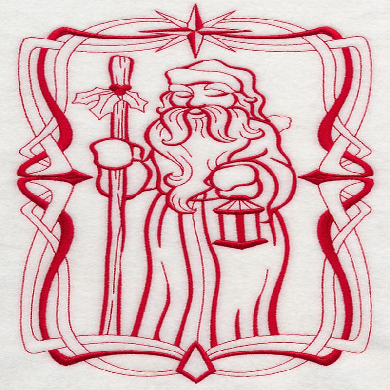 Art Nouveau Santa Claus (Redwork)