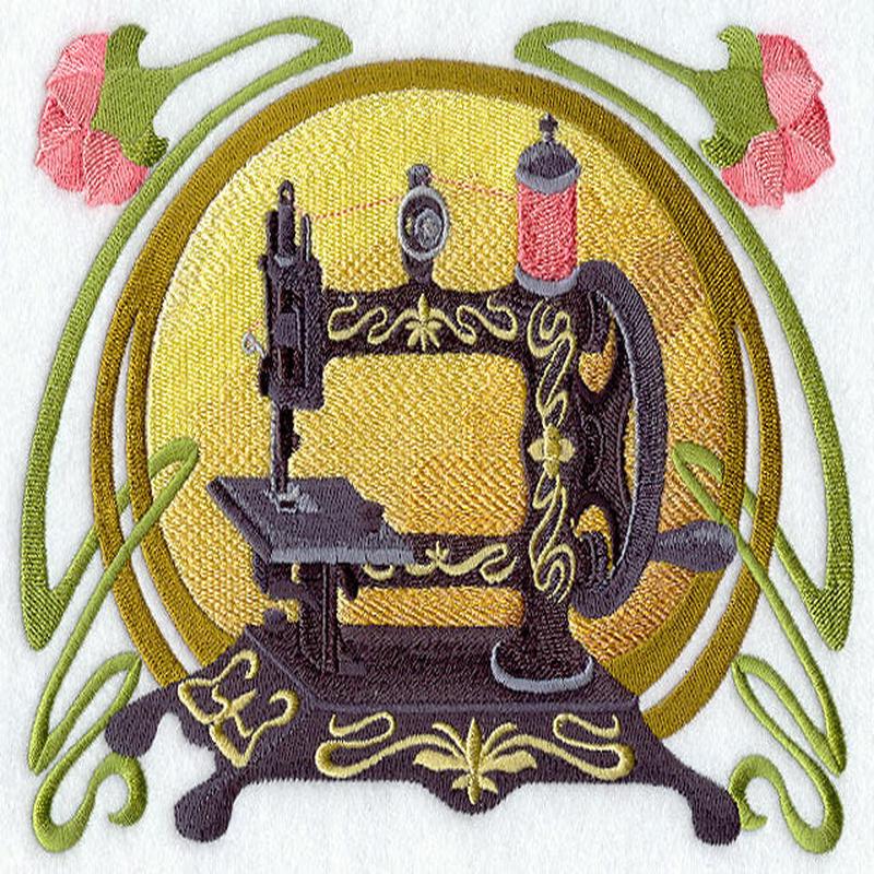 Art Nouveau Sewing Machine with Flowers