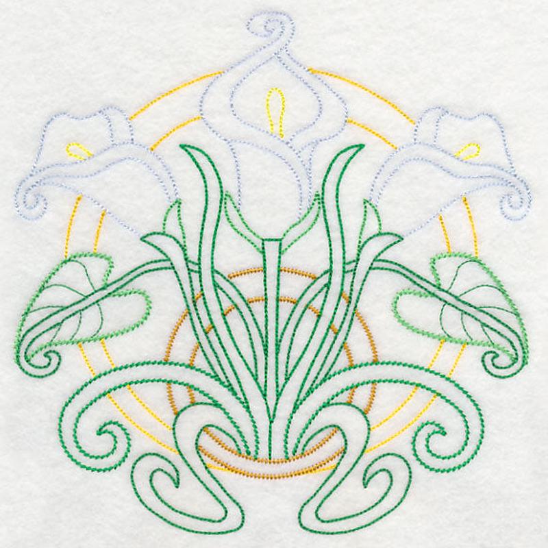 Art Deco Calla Lily - Circle (Vintage)