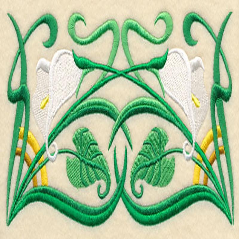 Art Deco Calla Lily - Horizontal Border