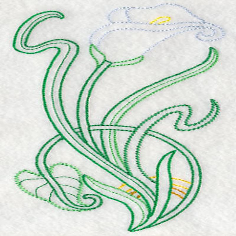 Art Deco Calla Lily - Vertical Border (Vintage)