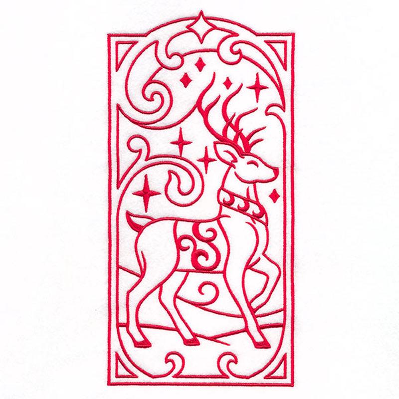 Art Deco Christmas - Reindeer 1 Panel