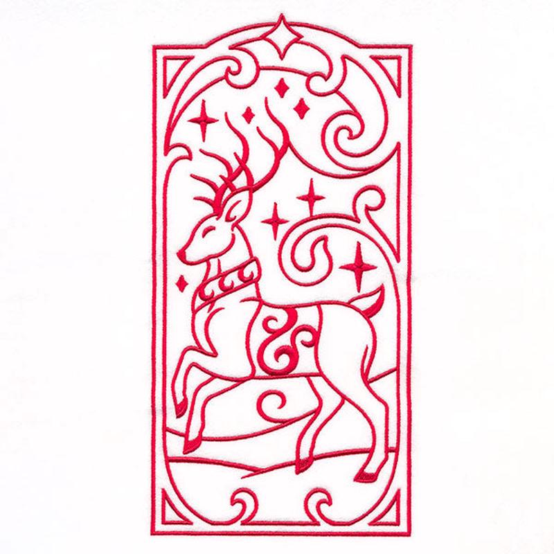Art Deco Christmas - Reindeer 2 Panel