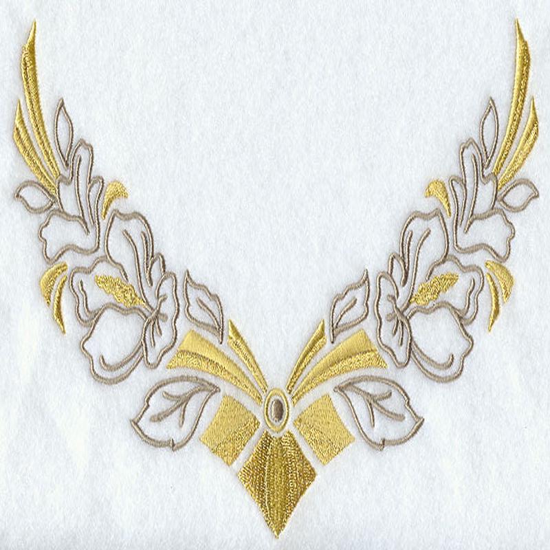 Art Deco Floral Neckline (V-Neck)