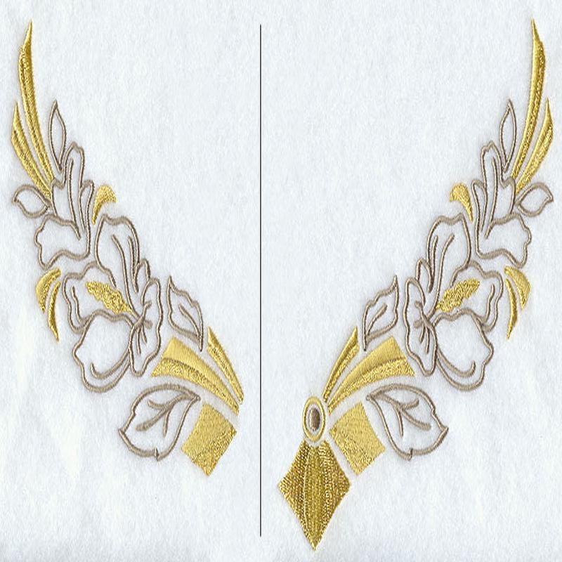 Art Deco Floral Neckline (V-Neck) (Split)