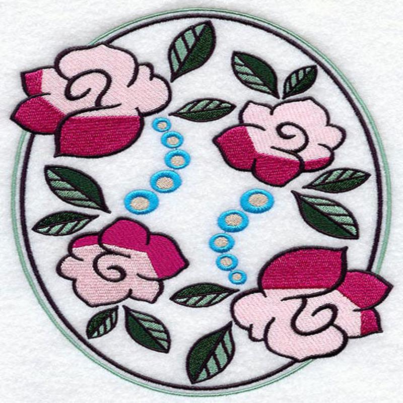 Art Deco Floral Oval