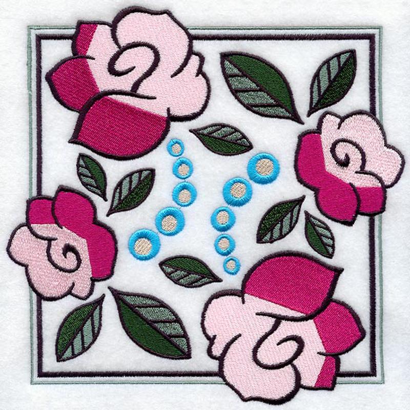 Art Deco Floral Square