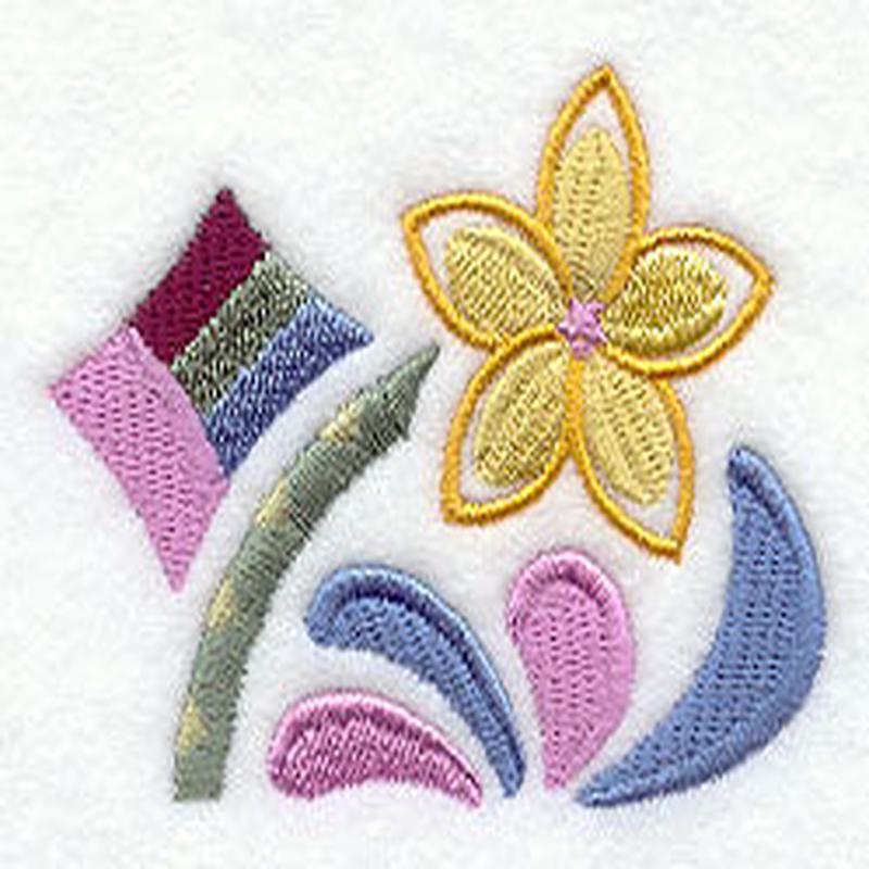 Art Deco Frangipani Border