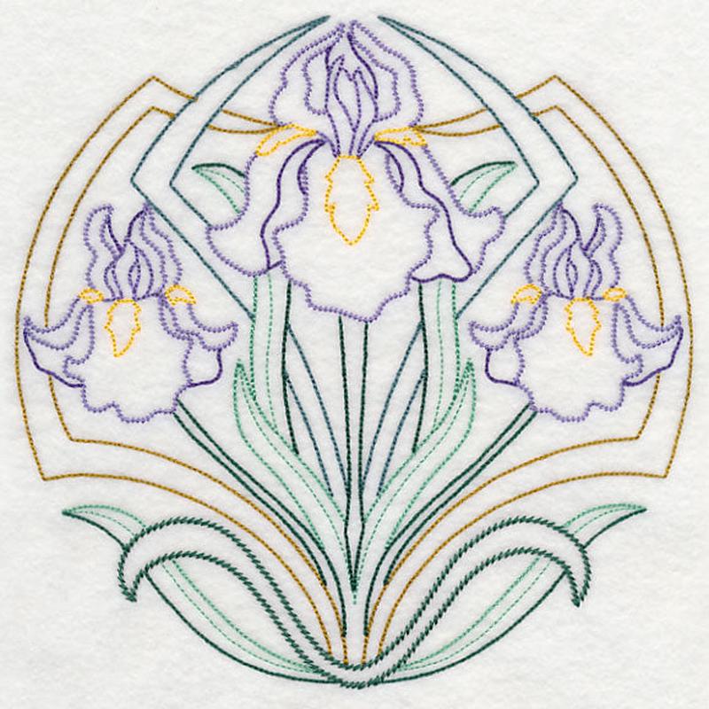 Art Deco Iris - Circle (Vintage)
