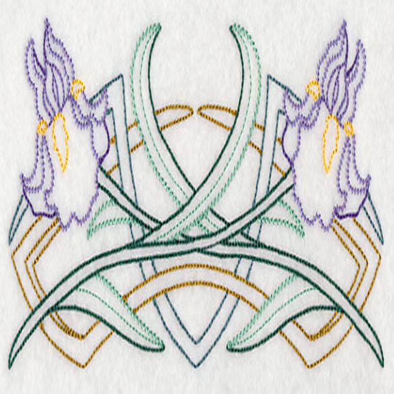 Art Deco Iris - Horizontal Border (Vintage)