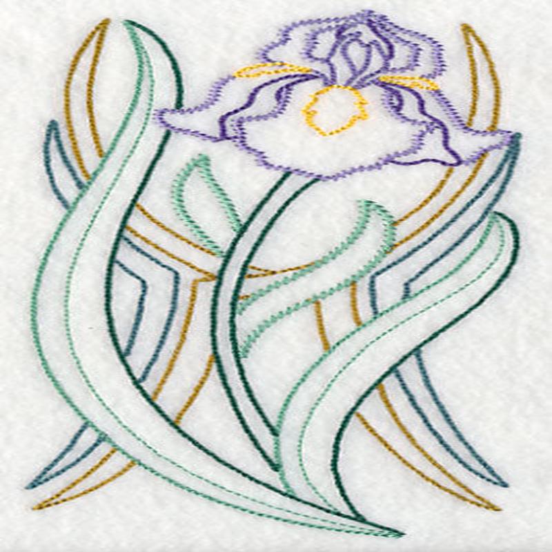 Art Deco Iris - Vertical Border (Vintage)