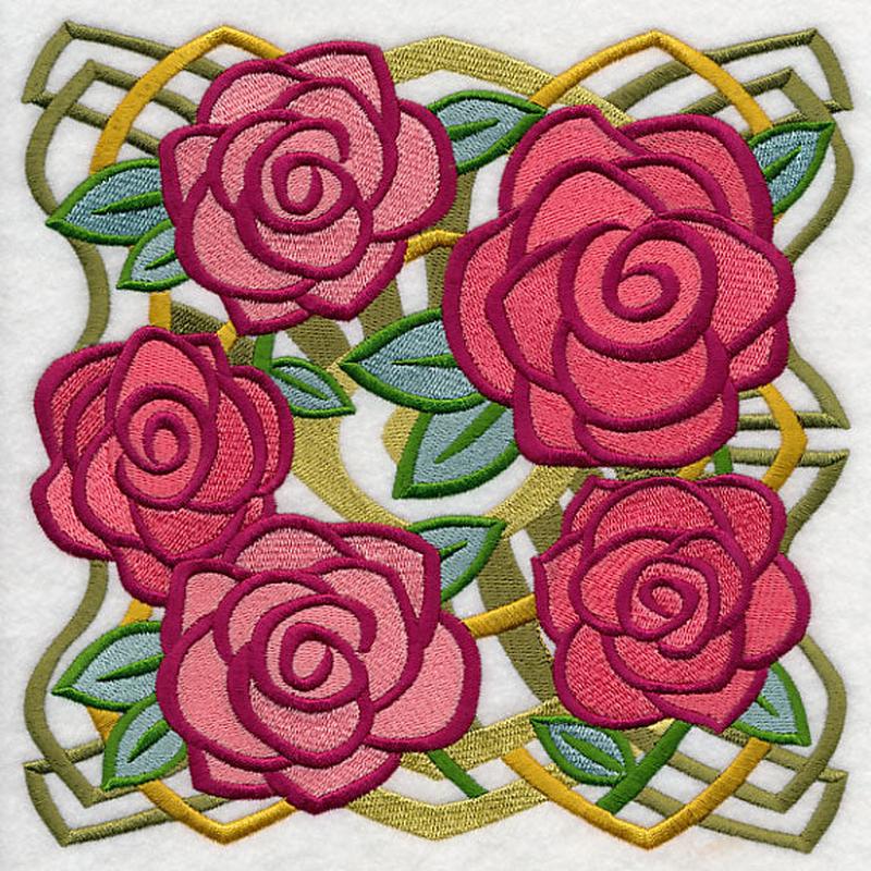 Art Deco Rose Square