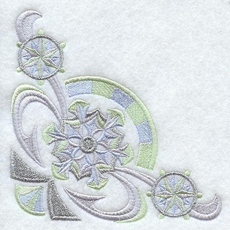 Art Deco Snowflakes Corner