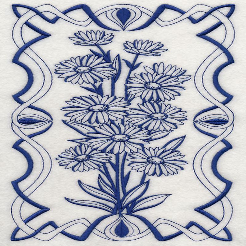 Art Nouveau Aster (Bluework)