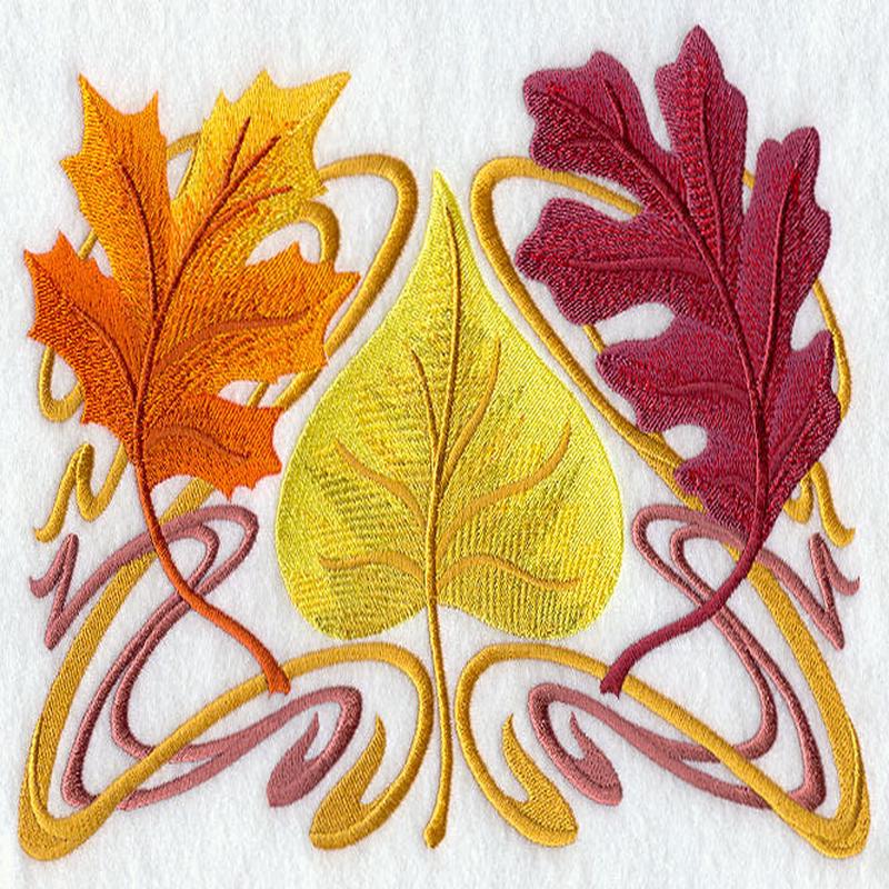 Art Nouveau Autumn Leaf Trio