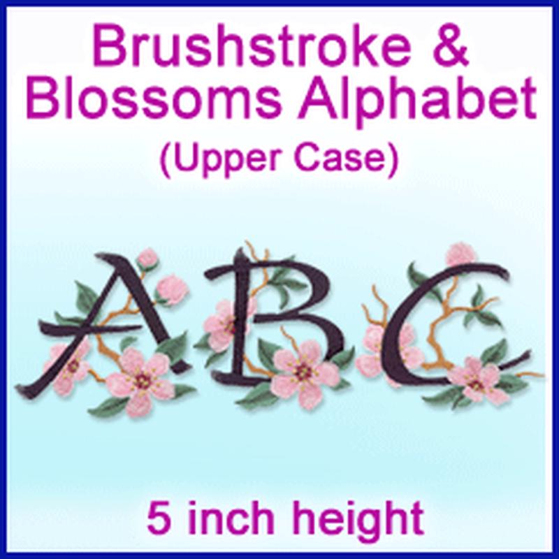 A Brushstroke & Blossoms Alphabet Design Pack